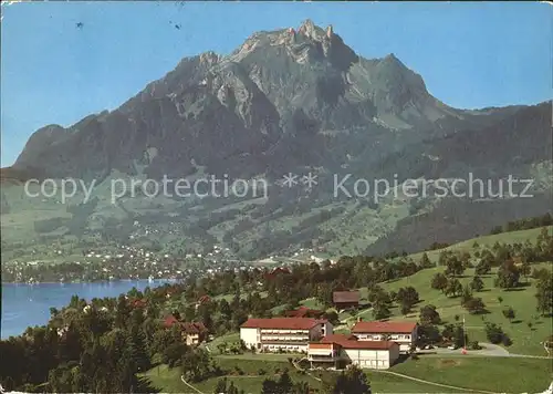 Kastanienbaum Kurheim St. Chrischona mit Pilatus Kat. Kastanienbaum