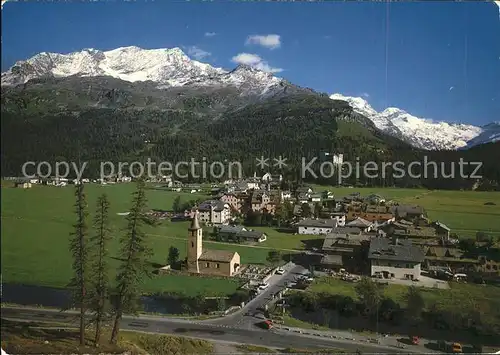 Sils Baselgia mit Piz Corvatsch  Kat. Sils Baselgia