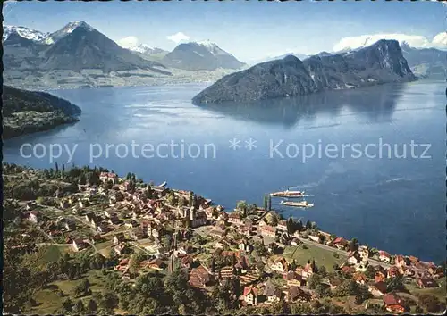 Vitznau Fliegeraufnahme Vierwaldstaettersee Buochserhorn  Kat. Vitznau