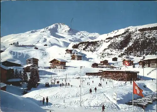 Innerarosa Eisbahn mit Weisshorn Kat. Innerarosa