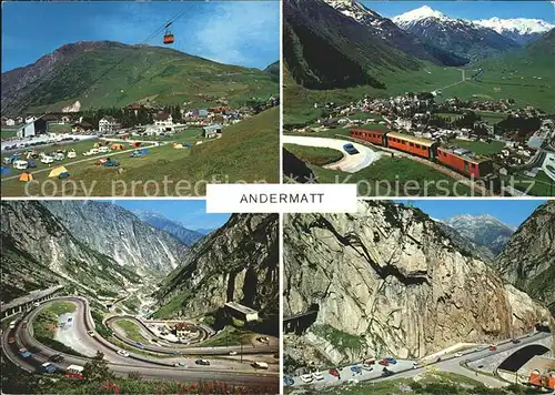 Andermatt Gotthardstrasse Teufelsbruecke Seilbahn Kat. Andermatt