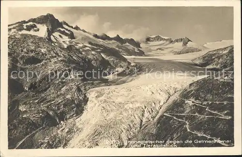 Rhonegletscher Glacier du Rhone mit Gelmenhoerner und Tieralplistock Kat. Rhone