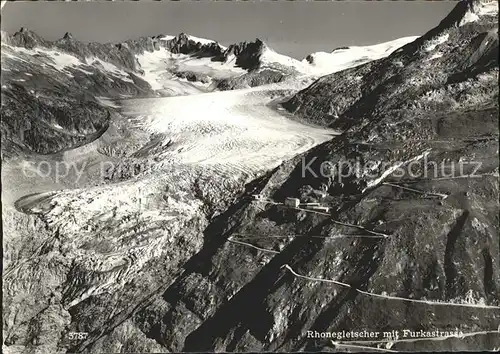 Rhonegletscher Glacier du Rhone mit Furkastrasse  Kat. Rhone