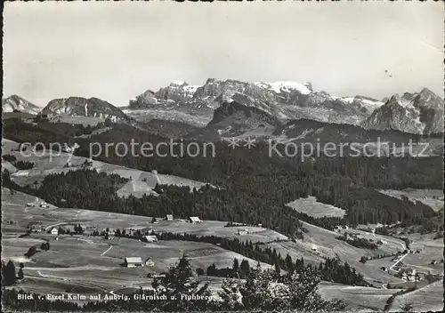 Glaernisch Fluhberg Aubrig von Etzel Kulm gesehen Kat. Glaernisch