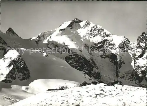 Diavolezza Blick von Huette gegen Bernina Kat. Diavolezza