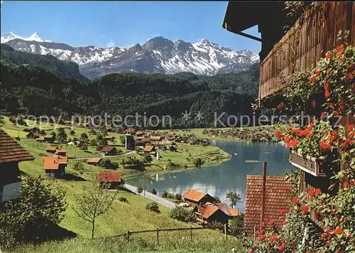 Lungern am Lungernsee mit Wetterhorn Kat. Lungern