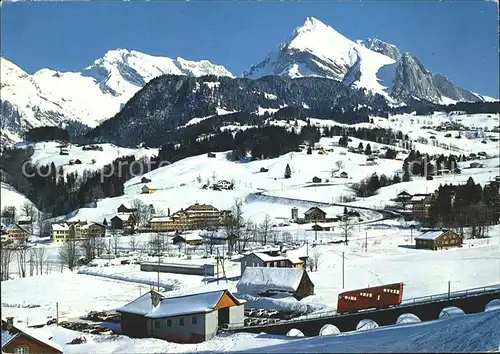 Unterwasser Toggenburg mit Iltiosbahn Saentis und Schafberg Kat. Unterwasser