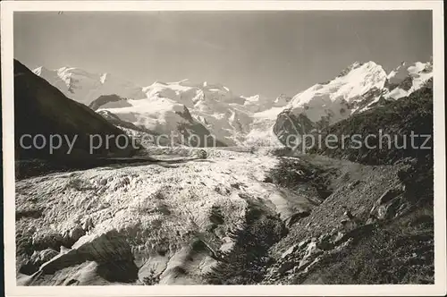 Morteratschgletscher mit Piz Palue und Berninagruppe Kat. Morteratsch