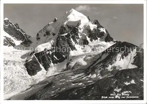 Piz Roseg Blick vom Weg zur Coazhuette Kat. Piz Roseg