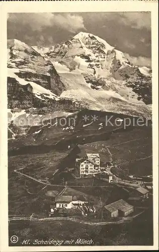 Kleine Scheidegg Wengen mit Moench Kat. Scheidegg Kleine