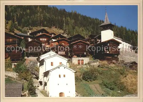 Grimentz Dorfpartie mit Kirche Kat. Grimentz