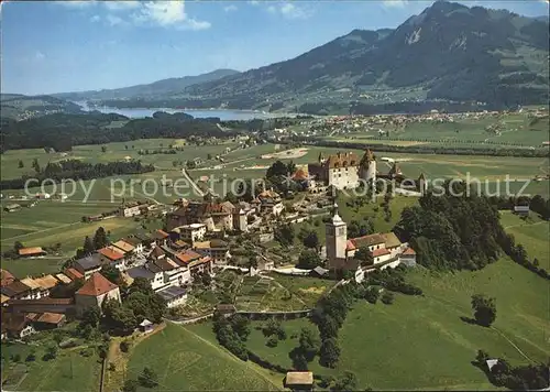 Gruyeres FR Panorama Fliegeraufnahme Kat. Gruyeres