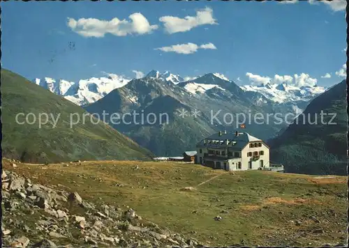 Muottas Muragl Hotel Muottas Kulm mit Piz Palue Bellavista Piz Bernina und Roseggruppe / Muottas Muragl /Rg. St Moritz