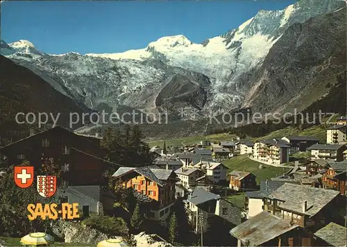 Saas Fee Teilansicht mit Alphubel Kat. Saas Fee