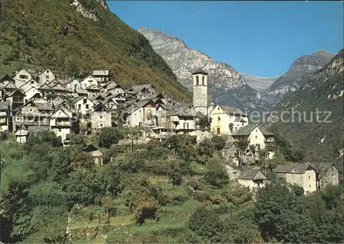 Corippo Ortsblick Valle Verzasca Kat. Corippo