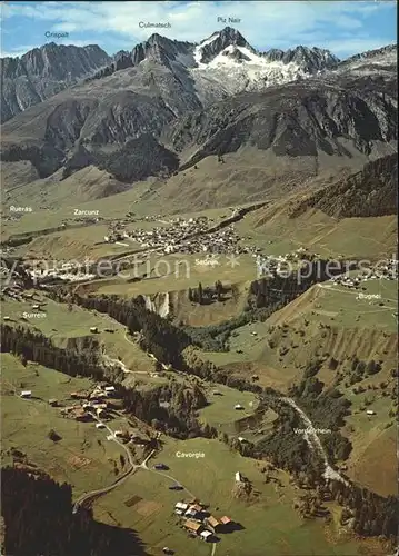 Sedrun Totalansicht mit Alpenpanorama Kat. Sedrun