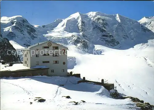 Diavolezza Bergrestaurant mit Piz Cambrena und Piz Palue Kat. Diavolezza