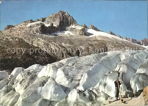 Rhonegletscher Glacier du Rhone mit Gerstenhoerner Kat. Rhone