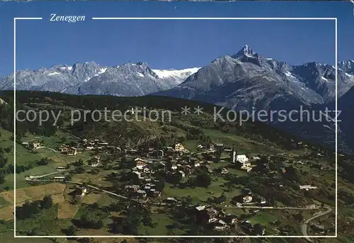 Zeneggen Totalansicht mit Bietschhorn Kat. Zeneggen