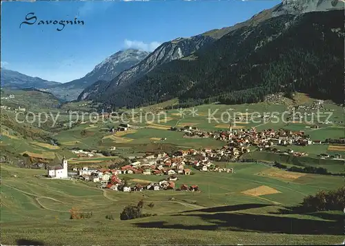 Savognin Totalansicht mit Lenzerhorn Kat. Savognin