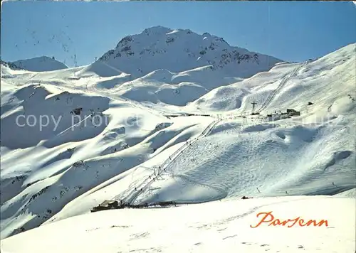 Davos GR mit Parsennh&#252;tte und Weissfluhjoch Kat. Davos