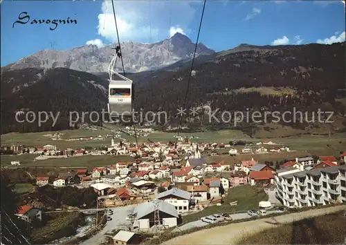 Savognin am Julierpass mit Piz Mitgel Luftseilbahn Kat. Savognin