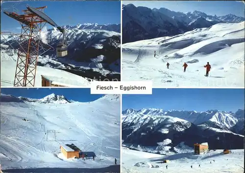 Fiesch Panorama mit Eggishorn Luftseilbahn Kat. Fiesch