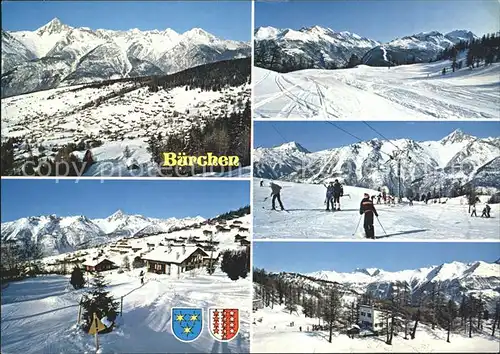 Buerchen Panorama mit Skigebiet Moosalp / Buerchen /Bz. Raron