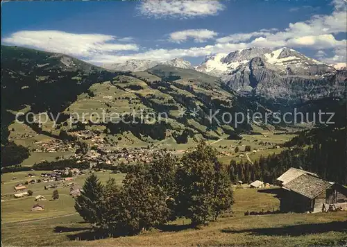 Lenk Simmental Totalansicht mit Wildstrubel Kat. Lenk Simmental