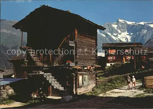 Bellwald Stadel mit Wannenhorn Kat. Bellwald