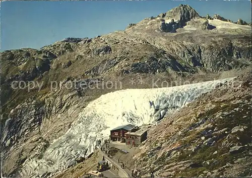 Rhonegletscher Glacier du Rhone Belvedere Furka Gerstenhorn Eingang zur Eisgrotte Kat. Rhone