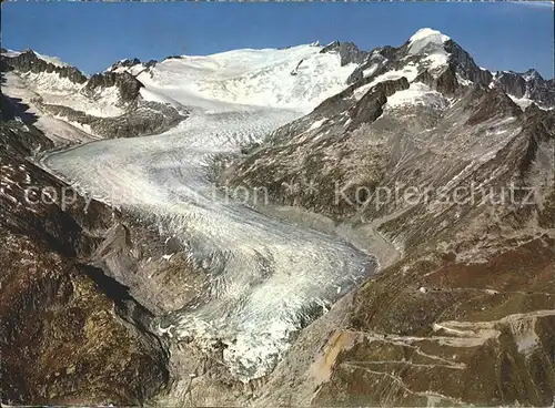 Rhonegletscher Glacier du Rhone Galenstock und Furkastrasse Kat. Rhone