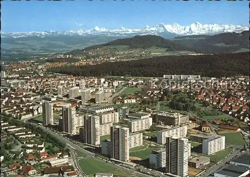 Bern BE Siedlung Tscharnergut mit Berner Alpen Kat. Bern