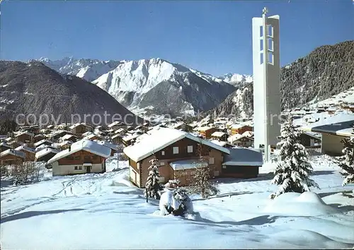 Verbier Eglise catholique et le massiv du Trient Kat. Verbier
