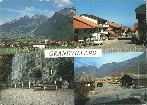 Grandvillard Panorama Dorfpartien Hoehle Kat. Grandvillard