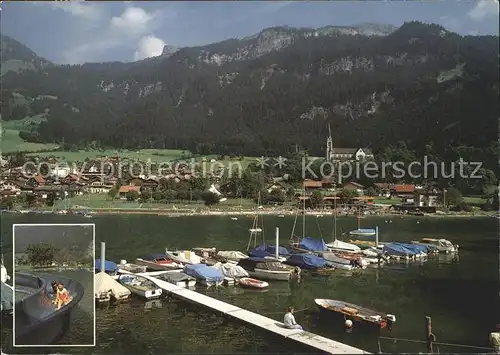 Lungern Panorama Bootsliegeplatz Rutschbahn Kat. Lungern