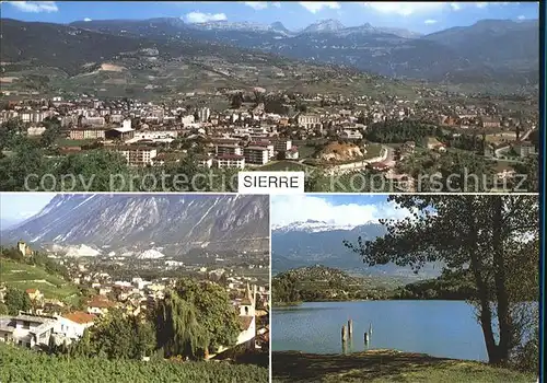 Sierre VS Panorama Teilansicht See / Sierre Siders /Bz. Sierre