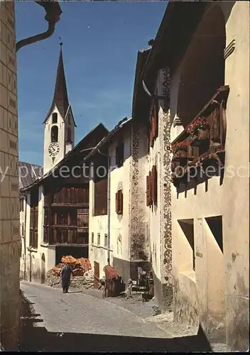 Guarda Inn Dorfpartie mit Kirche Kat. Guarda