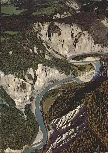 Flims Dorf Die Rheinschlucht Fliegeraufnahme Kat. Flims Dorf