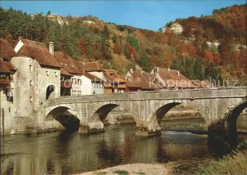 St Ursanne et le Doubs Pont Kat. St Ursanne