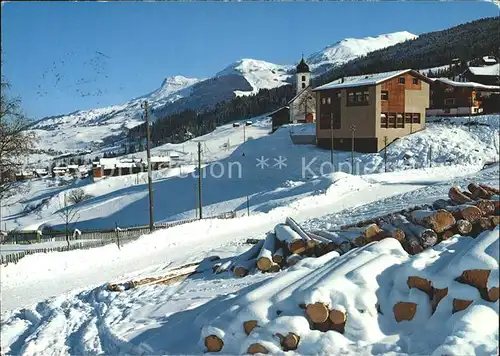 St Martin GR Friggenhaus und Tschappina mit Piz Mundaun Kat. St Martin GR