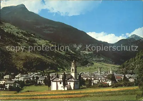 Poschiavo Ortsansicht mit Kirche Kat. Poschiavo