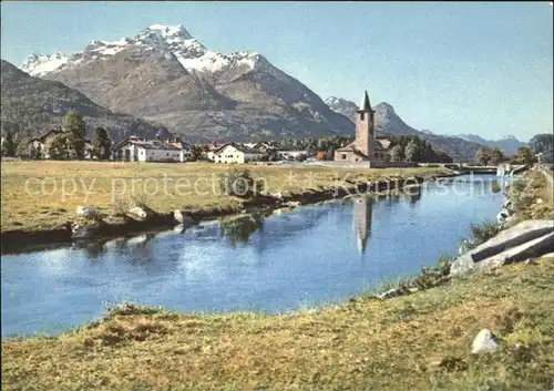 Sils Baselgia mit La Margna Kat. Sils Baselgia