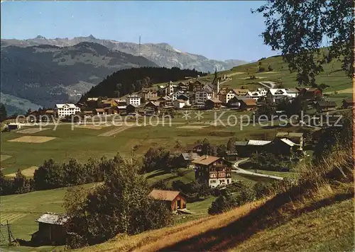 Meierhof Surselva mit Ringelspitze Kat. Meierhof Obersaxen