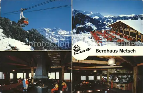 Lenk Simmental Berghaus Metsch Luftseilbahn Sonnenterrasse Gastraum Kat. Lenk Simmental