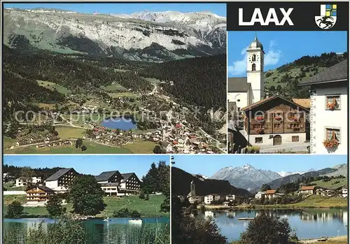 Laax Totalansicht Kirche Dorfpartien Kat. Laax