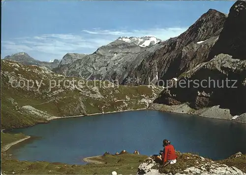 Iffigensee mit Wildstrubel und Mittaghorn Kat. Lenk Simmental