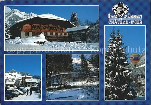 Chateau d Oex Chalet Dorfpartie Br?cke Kat. Chateau d Oex