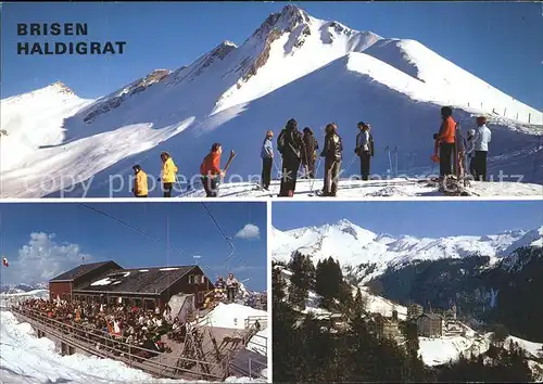 Niederrickenbach Panorama Berghaus Haldigrat Gipfel Skilaeufer Kat. Niederrickenbach