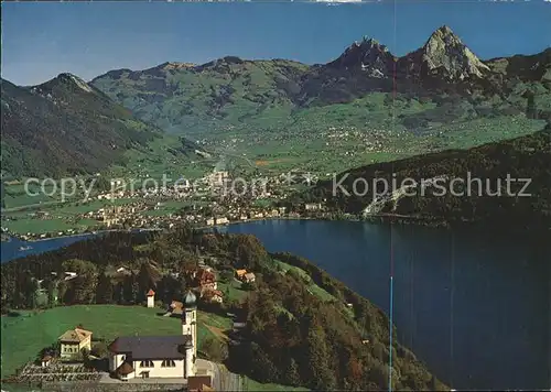 Seelisberg UR mit Blick auf Brunnen und Mythen / Seelisberg /Bz. Uri